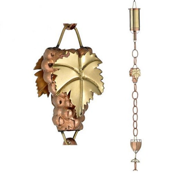 Wine bottle Rain Chain Grapes and Glass enthusiast connoisseur Sculpture